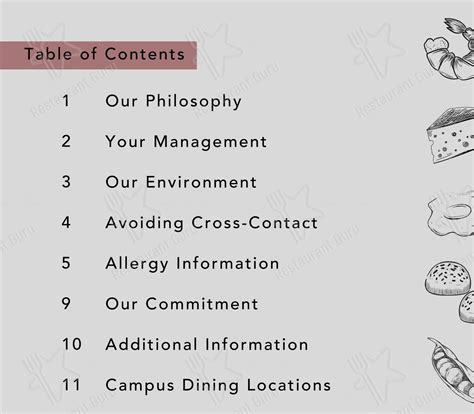 Menu at Teraanga Commons Dining Hall restaurant, Ottawa