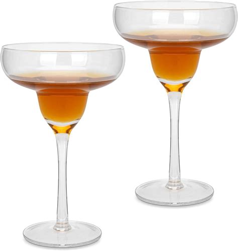 Fissman Set of 2 Cocktail Glasses 350ml, Martini Glasses, Crystal Round ...