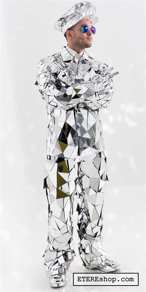 Disco Ball Suit Silver Mirror Man Performance Costume / Sequin | Etsy ...