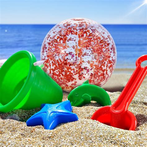 Buy Hsei 3 Pieces Inflatable Beach Ball Glitter Beach Ball Floatable ...