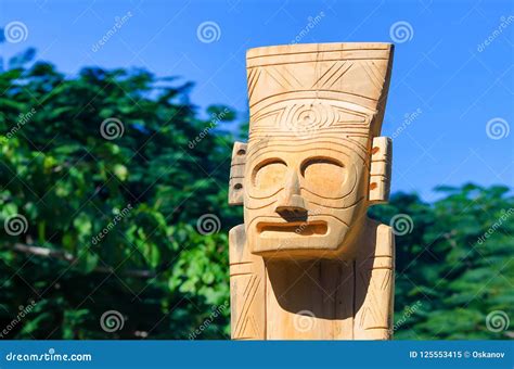 Wooden Taino Idol in Dominican Republic Close Stock Image - Image of ...