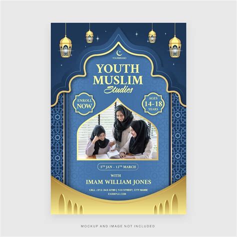 Modèle de Flyer d'éducation musulmane à l'islam | Vecteur Premium