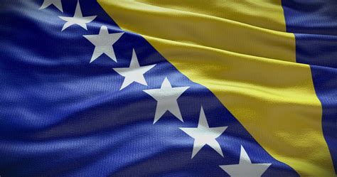 Bosnia and Herzegovina country flag waving background, 4k backdrop ...