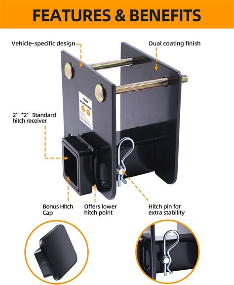 Buy Ohuhu RV Bumper Hitch 2 Receiver Adapter with Hitch Pin & Hitch ...