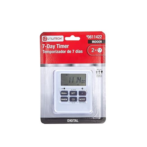 Utilitech 15-Amps 125-volt 2-Outlet Plug-in Countdown Lighting Timer ...