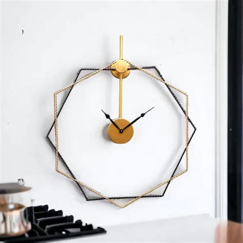 Black & Gold Angular Wall Clock – Galloy