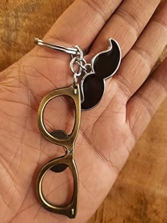 DT DECTONE Metal Moustache Mooch Specs Keychain/Keyring to Hold your ...