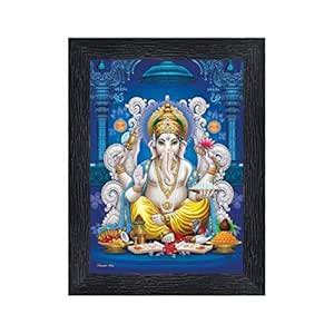 PnF Ganeshji Religious Wood Photo Frames with Acrylic Sheet (Glass) for ...