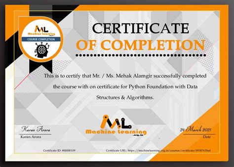 Image result for Data Structures and Algorithms Using Python Certificate