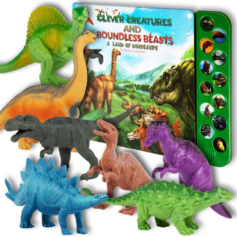 Buy Lil Gen Realistic Dinosaurs with Dinosaur Sound Book Action Figure ...