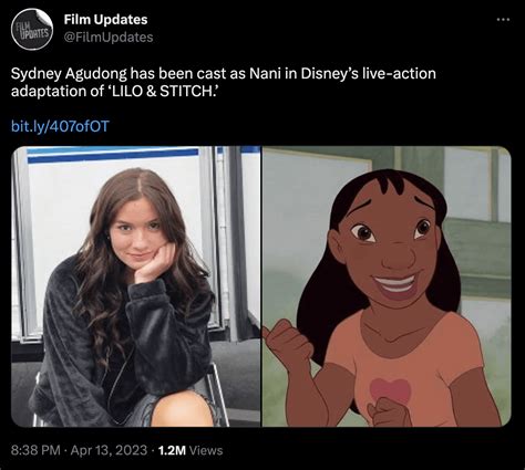 Sydney Agudong has been cast as Nani in Disney’s live-action adaptation ...