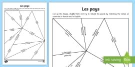 Countries in French KS2 - Countries Matching Cards