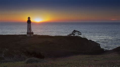 Wallpaper lighthouse, sea, sunset, dark hd, picture, image