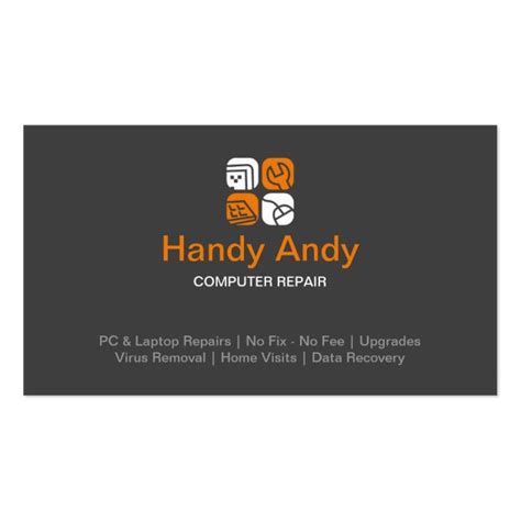 Computer Repair Business Cards Samples 的图像结果