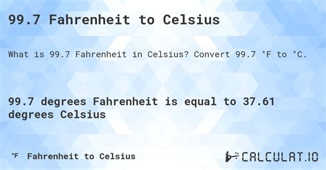 99.7 Fahrenheit to Celsius - Calculatio