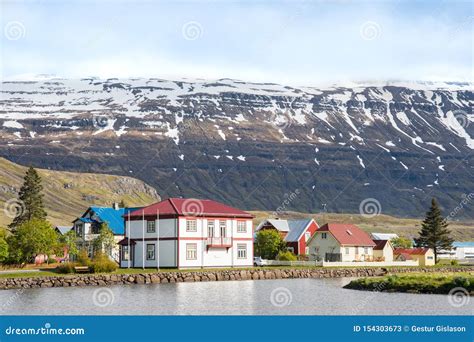 Old Buildings in Town of Seydisfjordur in East Iceland Stock Image ...