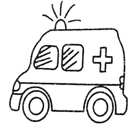救护车简笔画图片,绘画图片,儿童文艺-绘艺素材网
