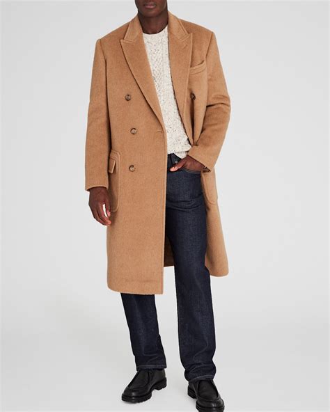 Men's Camel Camel Hair Double-Breasted Topcoat | Club Monaco US