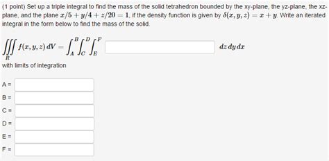 Image result for Finding Mass Using a Triple Integral