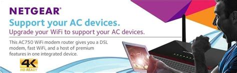 Netgear 606449104189 D6000 Dsl / Adsl Support (Ac750 Mbps) Wifi Dsl ...