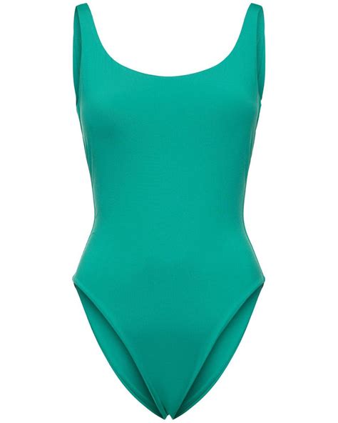 Max Mara Camilla Jersey One Piece Swimsuit in Green | Lyst