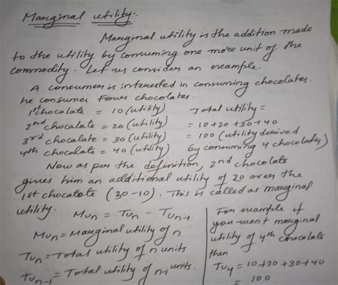 Explain the concept of marginal utility with the help of numerical ...