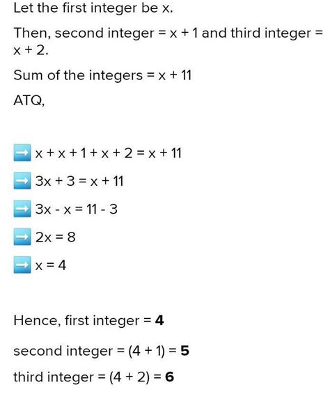 The sum of three consecutive integers is 4 more than the smallest of ...