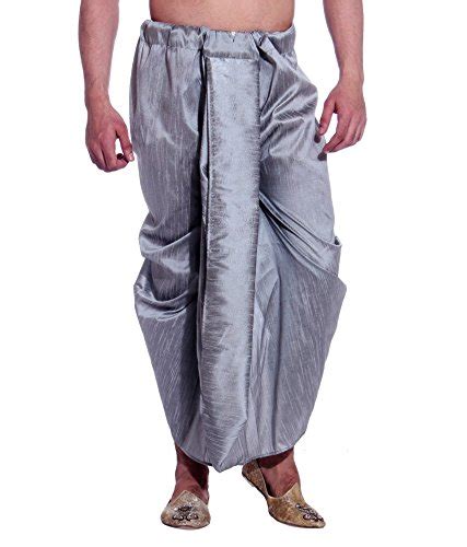 Buy Royal Kurta Men's Silk Blend Silver Ready To Wear Dhoti at Amazon.in