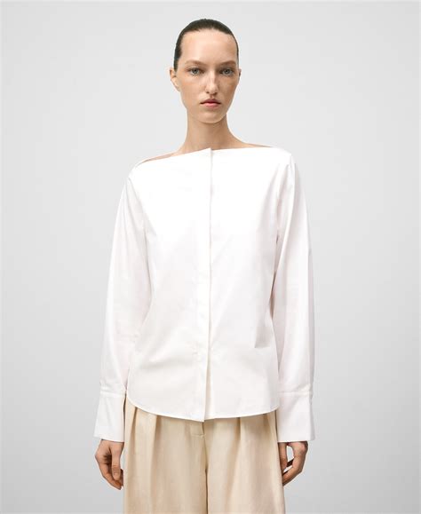 Cotton boat neckline shirt | AD Europa