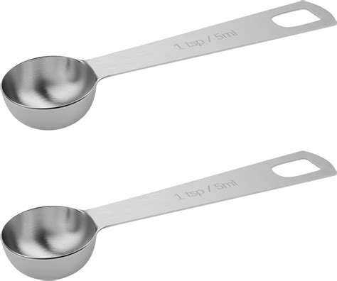 BERYLER 2PCS 1tsp (1/3tbsp, 5ml) Single Measuring Spoon, Stainless ...