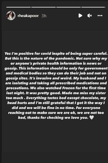 Rhea kapoor shares her health update as she and karan boolani coid 19 ...
