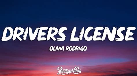 Olivia Rodrigo - drivers license (Clean-Lyrics) - YouTube in 2021 ...