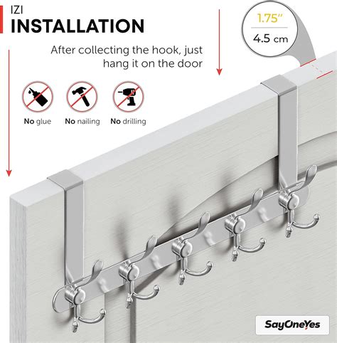 Buy SAYONEYES Over The Door Hooks for Hanging Towels Coats Clothes with ...