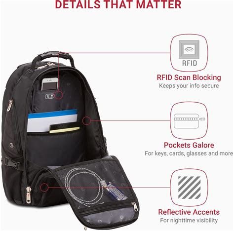 SwissGear 1900 ScanSmart 17” Laptop Backpack Black India | Ubuy