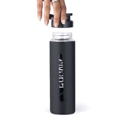 Personalized Glass Water Bottle with Silicone Sleeve | Stylish 750ml ...