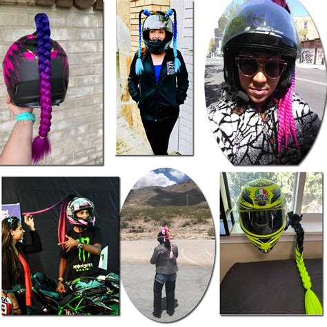 HiMAG Helmet Curly Hair Helmet Pigtails Gradient Ramp Helmet Braids ...