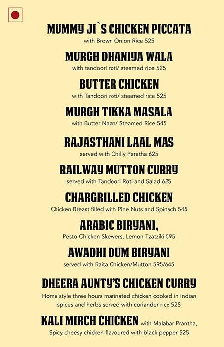 Menu at Rustic Haus, Lucknow