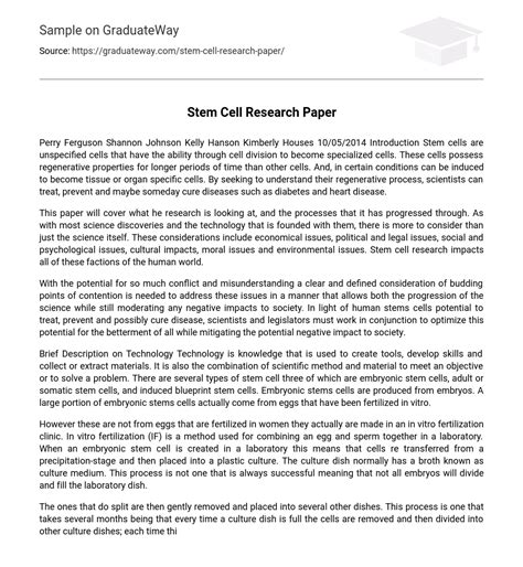 Image result for Stem Project Research Paper Example