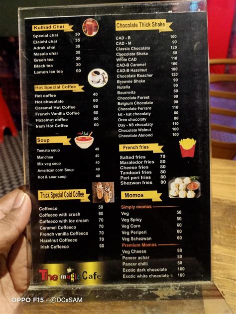 Menu at The magic cafe, Akola, Barajotirling road