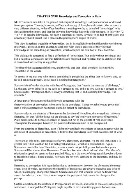 History of Western Philosophy - CHAPTER XVIII Knowledge and Perception ...