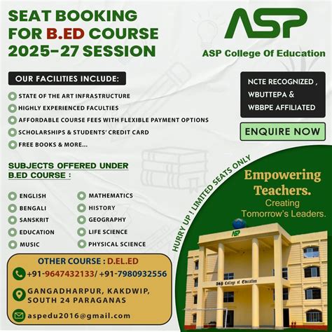 D El Ed admission and Seat Booking for B Ed Admission of Session 2025 ...