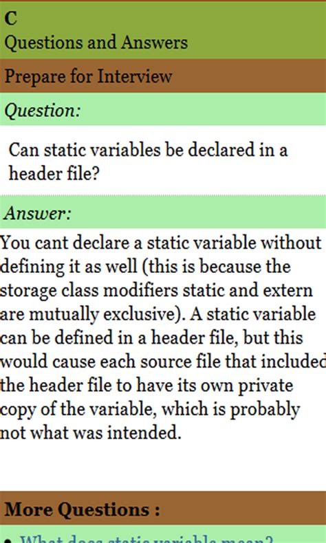 Learn C Interview Q A - App on Amazon Appstore