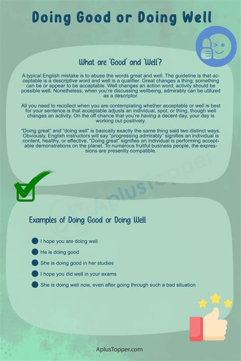 When To Use Good And Well