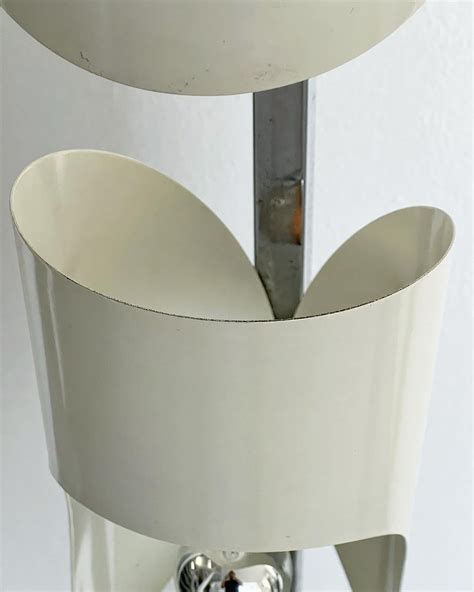 Vintage Space Age Floor Lamp in Steel and Chrome Metal with Two Rounded ...