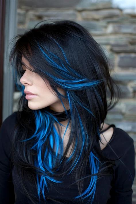 23 Gorgeous Blue Highlights Hairstyles To Transform Your Look | Dyed ...