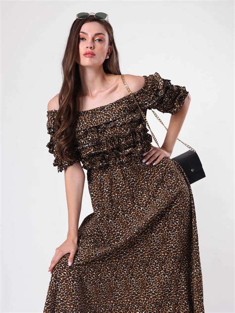 Off Shoulder Ruffle Midi Dress – Clobug