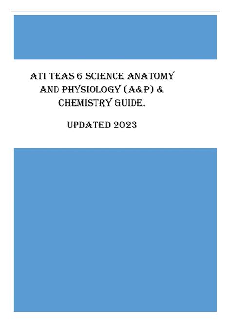 ATI TEAS 6 Science Anatomy & Physiology (A&p) & Chemistry - Study Guide ...