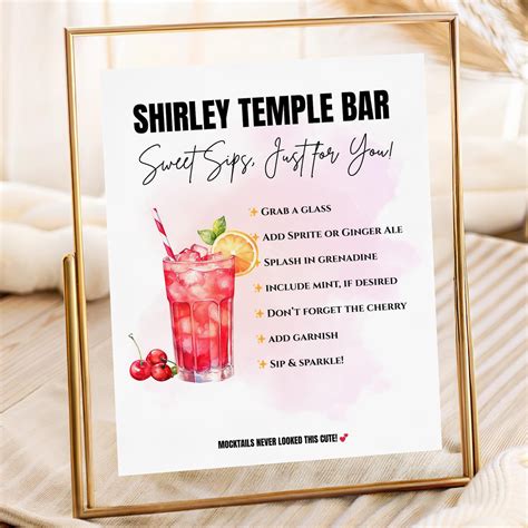 Shirley Temple Bar Sign, Shirley Temple Sign, Soda Bar Sign, Signature ...