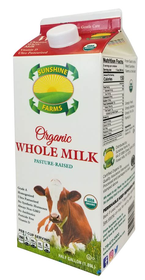 Organic Whole Milk - sunshinefarms