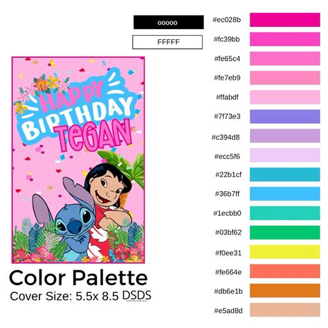 Lilo and Stitch-Inspired Color Palette for Party Favor Journal Covers ...